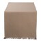 Contemporary Home Living Textured Solid Fringed Cotton Table Runner - 72" - Taupe